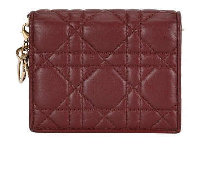Christian Dior Mini Lady Dior Gardenia Wallet, &pound;295, Accessories, Burgundy, Leather, Front view